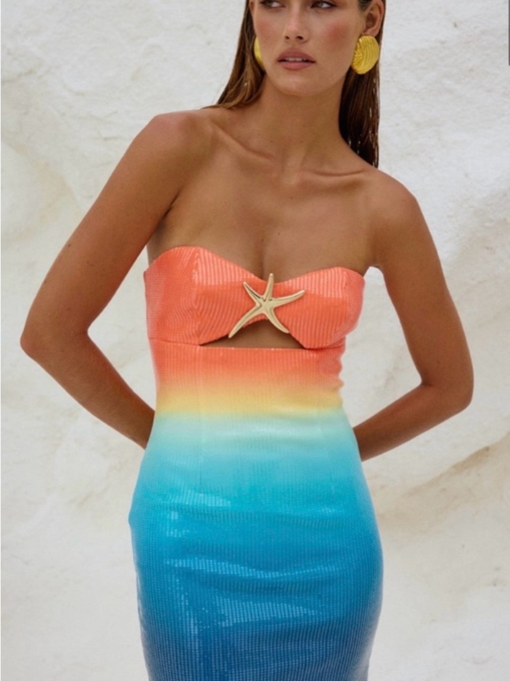 Strapless Ombre Sequin Mini
